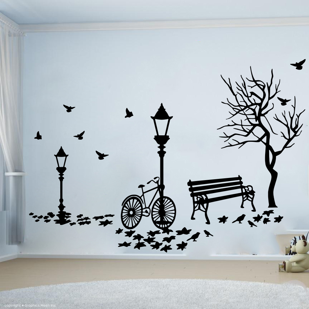 Modern Autumn Landscape Bike T - огляд і ціна Baby Nursery Wall Lights