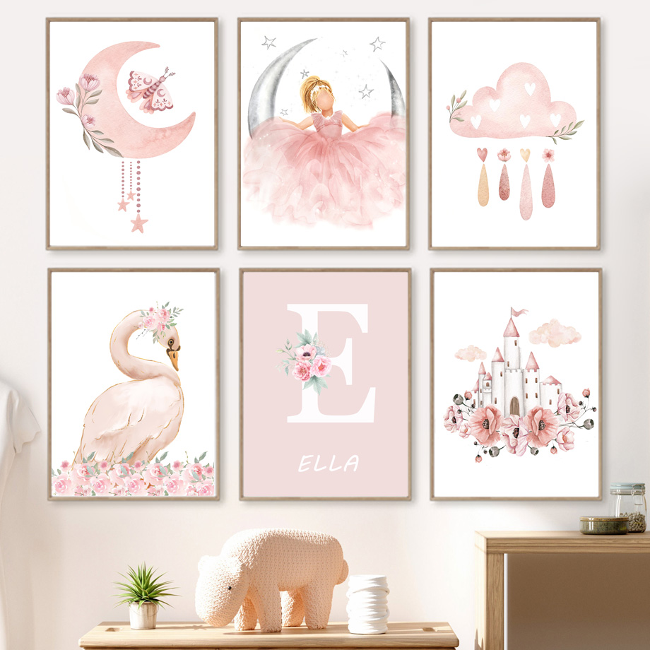 Pink Angel Girl Sun Moon Cloud - огляд і ціна Baby Nursery Decor Girl