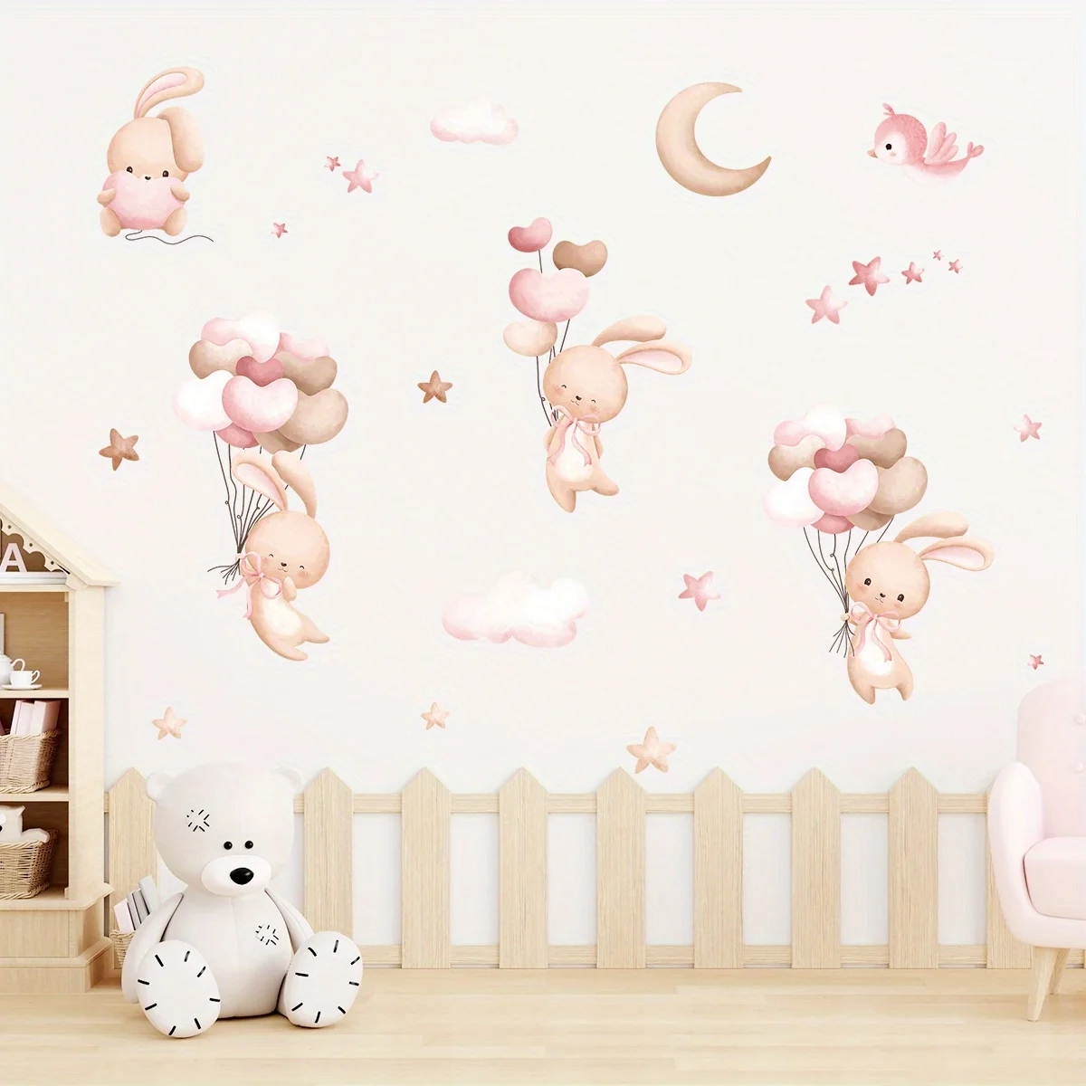 Cute Rabbit Balloon Wall Stick - огляд і ціна Baby Girl Nursery Quotes