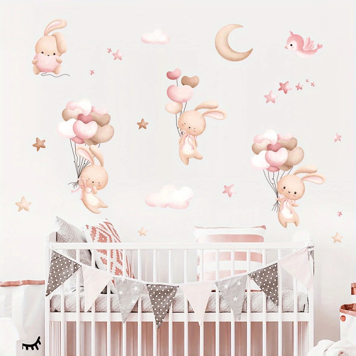 Cute Rabbit Balloon Wall Stick - огляд і ціна Baby Girl Nursery Quotes