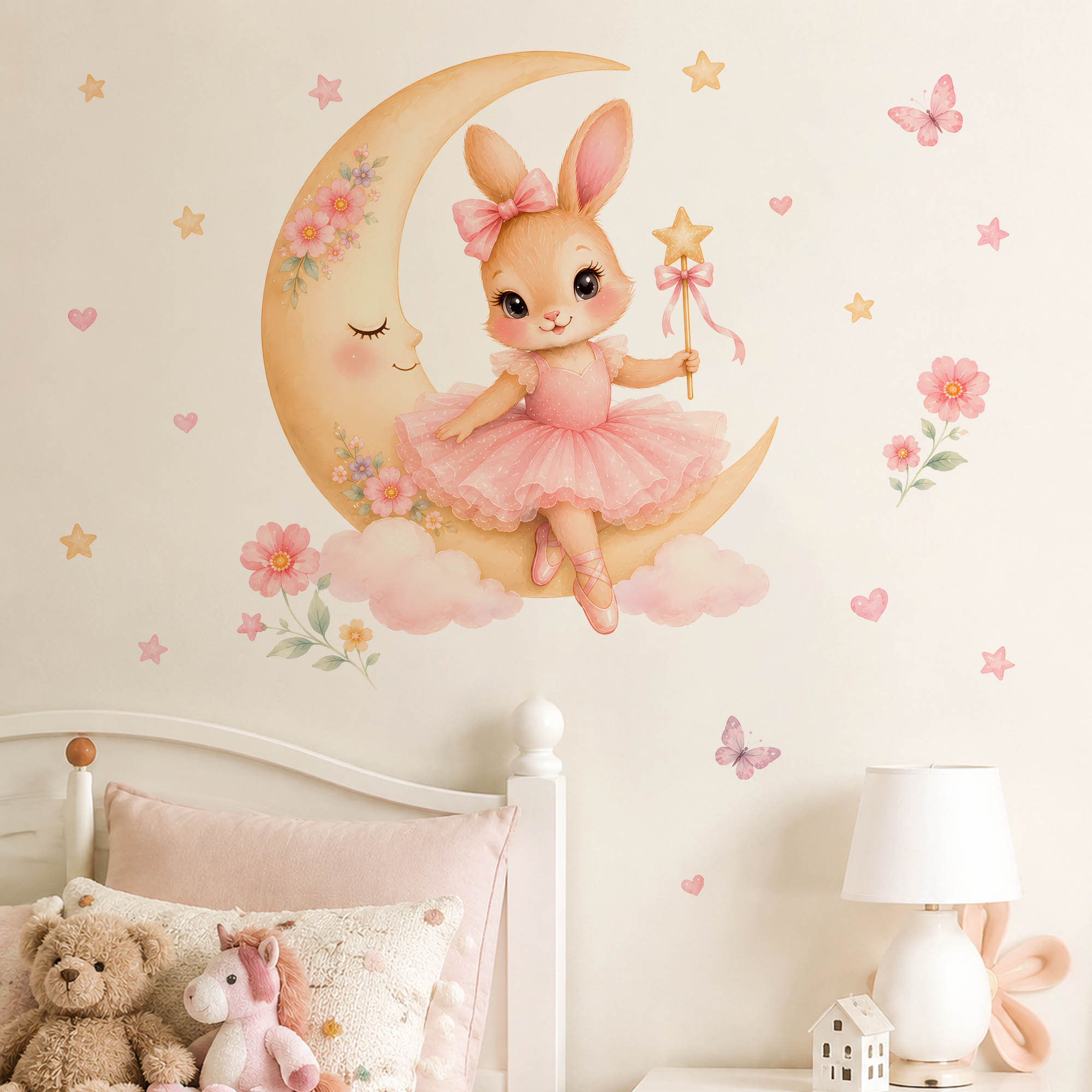 Watercolor Ballerina Bunny Moo - огляд і ціна Baby Nursery Decor Girl