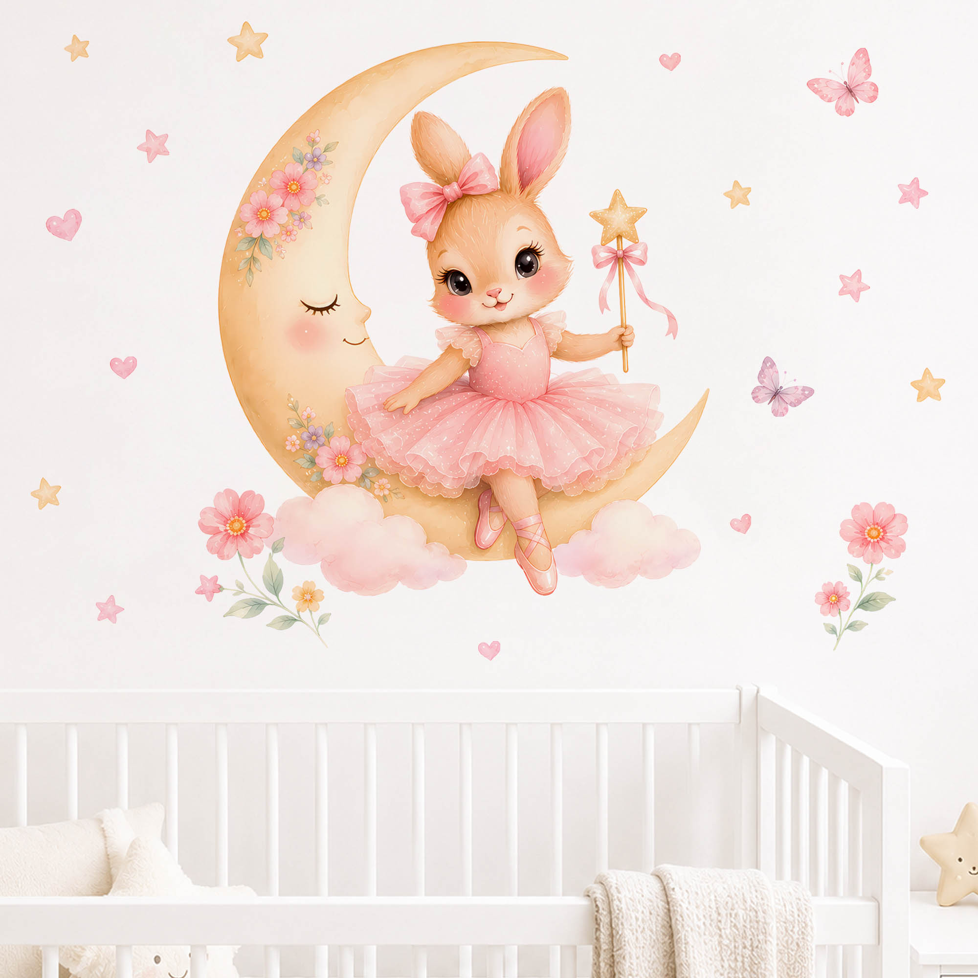 Watercolor Ballerina Bunny Moo - огляд і ціна Baby Nursery Decor Girl