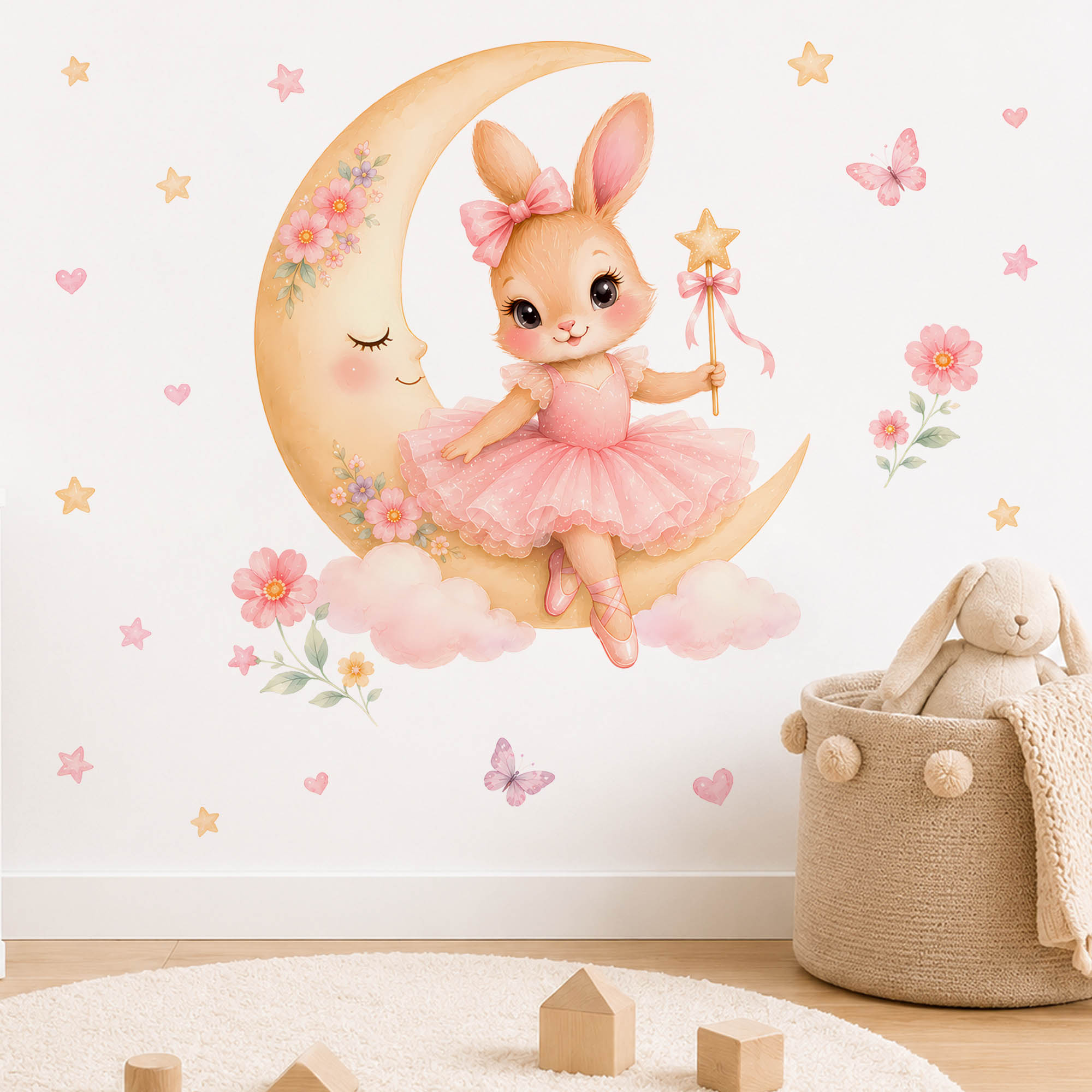 Watercolor Ballerina Bunny Moo - огляд і ціна Baby Nursery Decor Girl