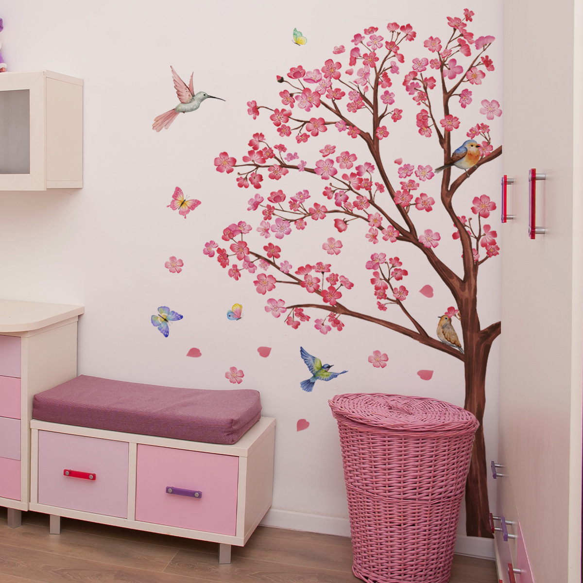 Watercolour Bird Flower Wall S - огляд і ціна Baby Girl Nursery Quotes