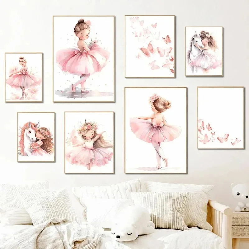 Pink Ballerina Girl Unicorn Bu - огляд і ціна Baby Nursery Frames