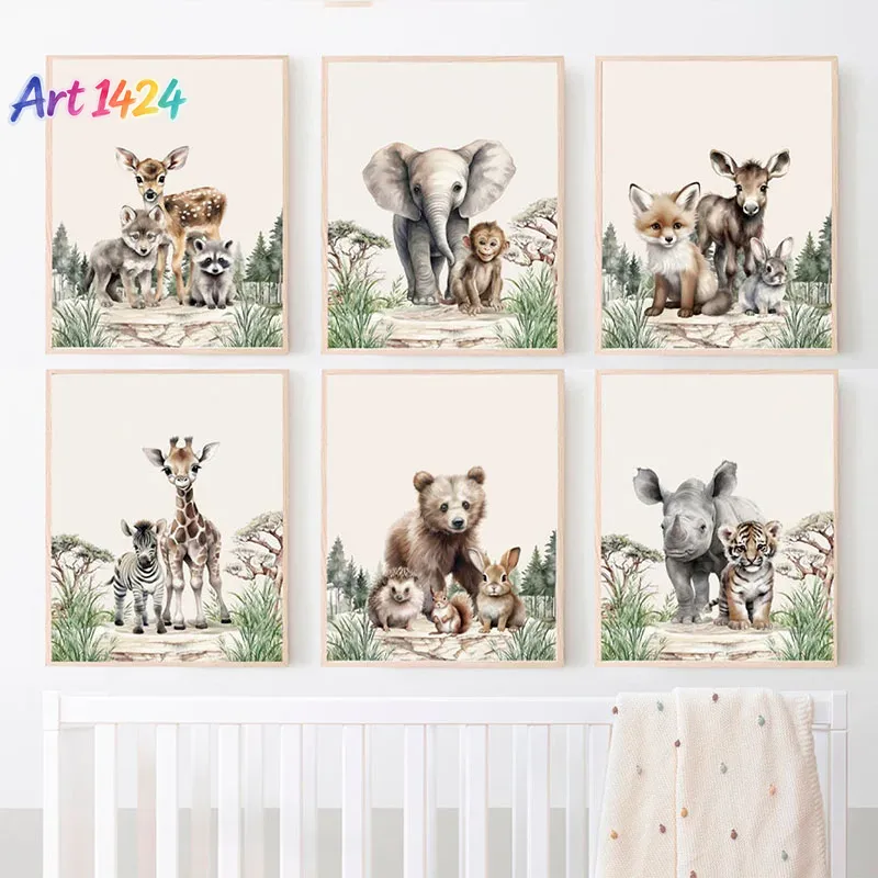 1pcs(No frame)Elephant Giraffe - огляд і ціна Baby Nursery Frames
