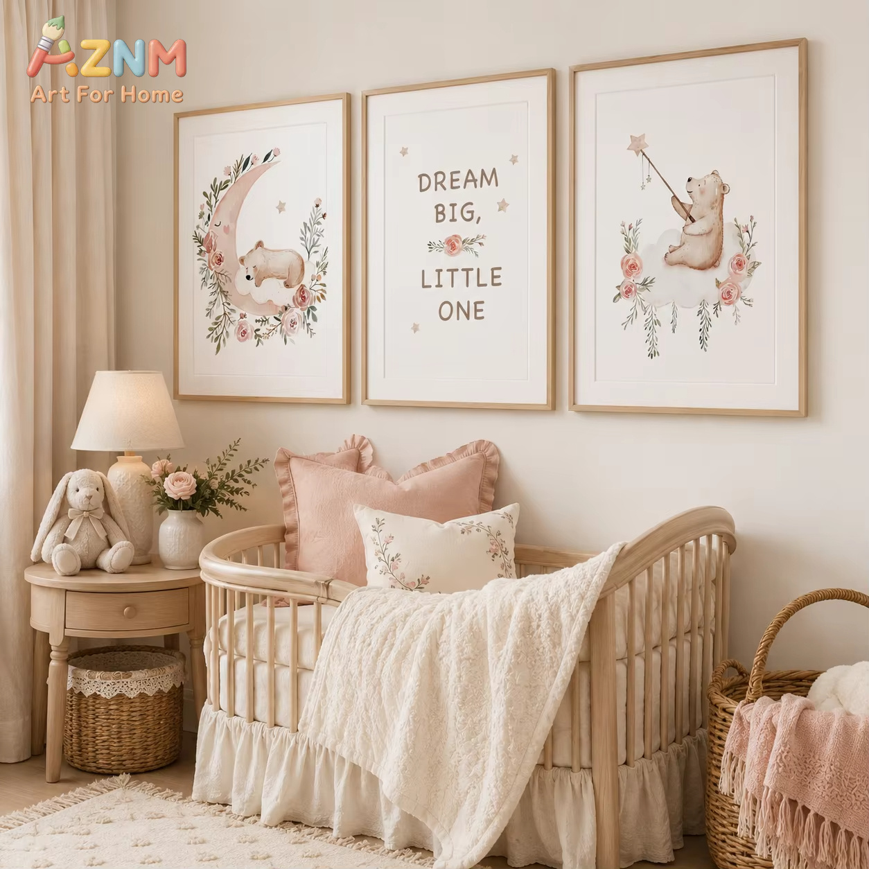 AZNM Nursery Flower Wall Art,  - огляд і ціна Baby Girl Nursery Quotes