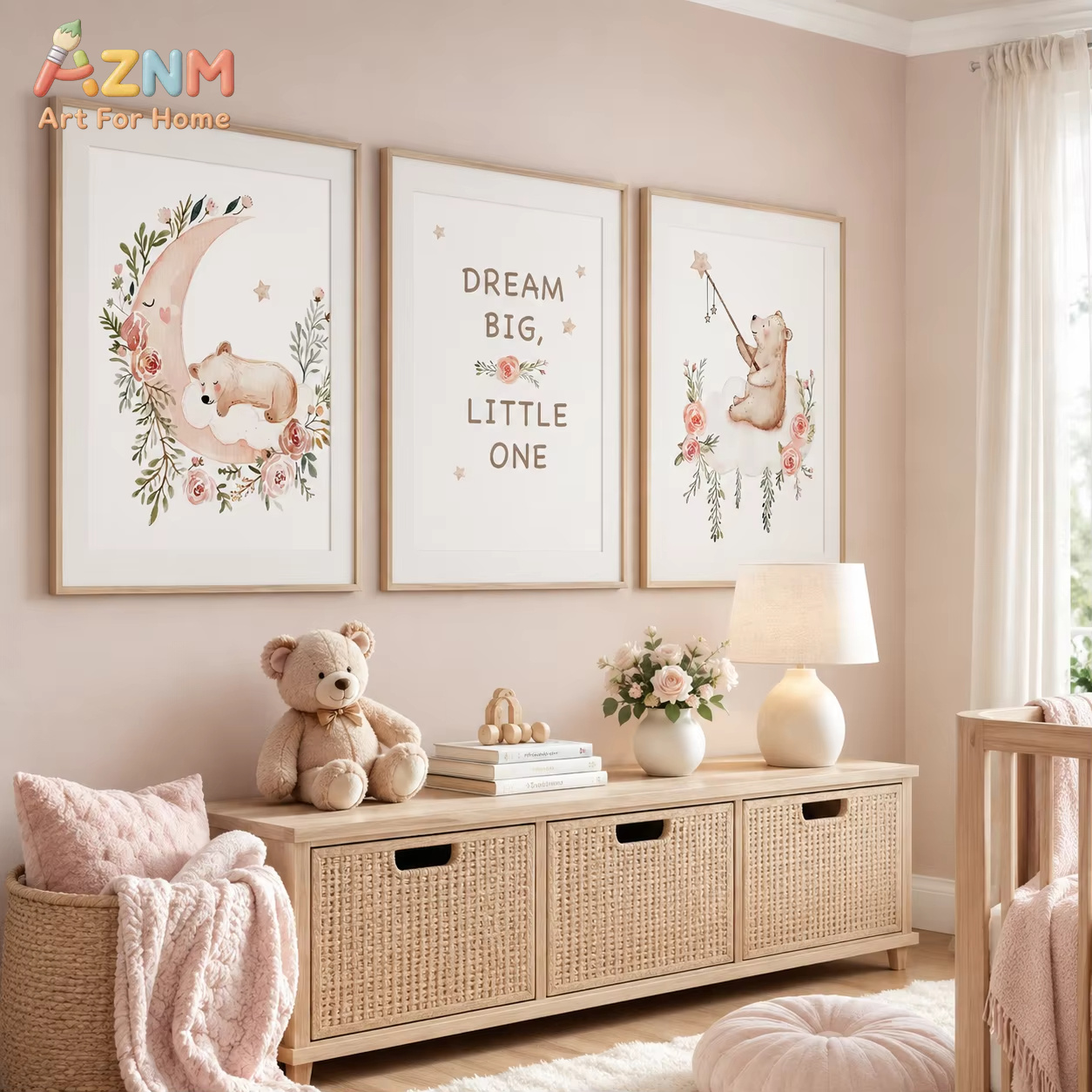 AZNM Nursery Flower Wall Art,  - огляд і ціна Baby Girl Nursery Quotes