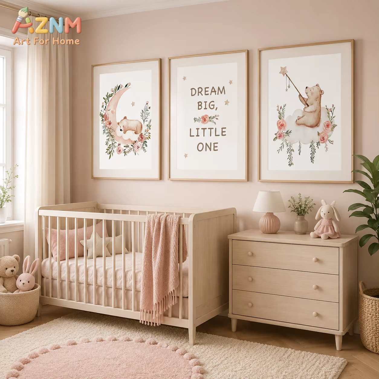 AZNM Nursery Flower Wall Art,  - огляд і ціна Baby Girl Nursery Quotes