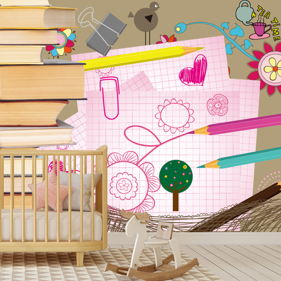 Cartoon Books Drawing Easy to  - огляд і ціна Baby Nursery Peel And Stick Wallpaper