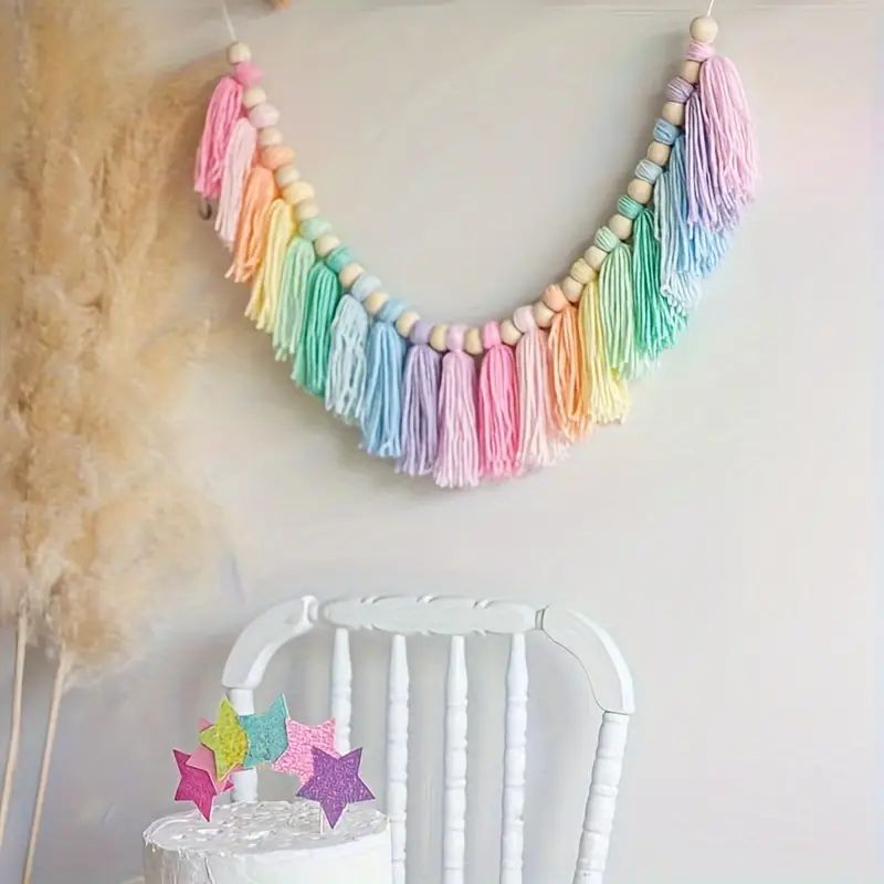 1pc Boho Colorful Rainbow Tass - огляд і ціна Baby Nursery Decor Girl