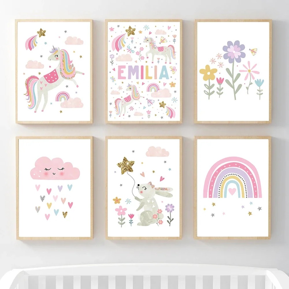 Pink Unicorn Rabbit Rainbow Cl - огляд і ціна Baby Nursery Decor Girl