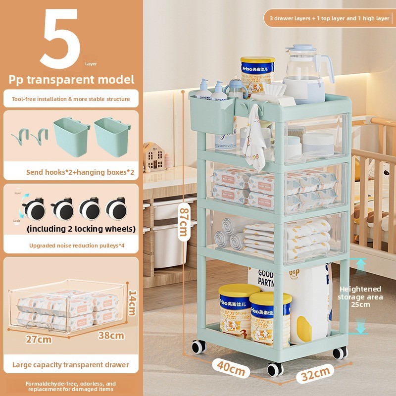 Movable Baby Storage Cart Mult - огляд і ціна Baby Nursery Trolley
