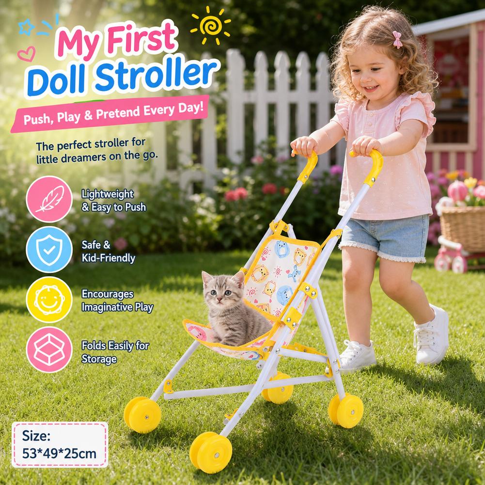 Doll Stroller Pink Baby Pram T - огляд і ціна Baby Nursery Trolley