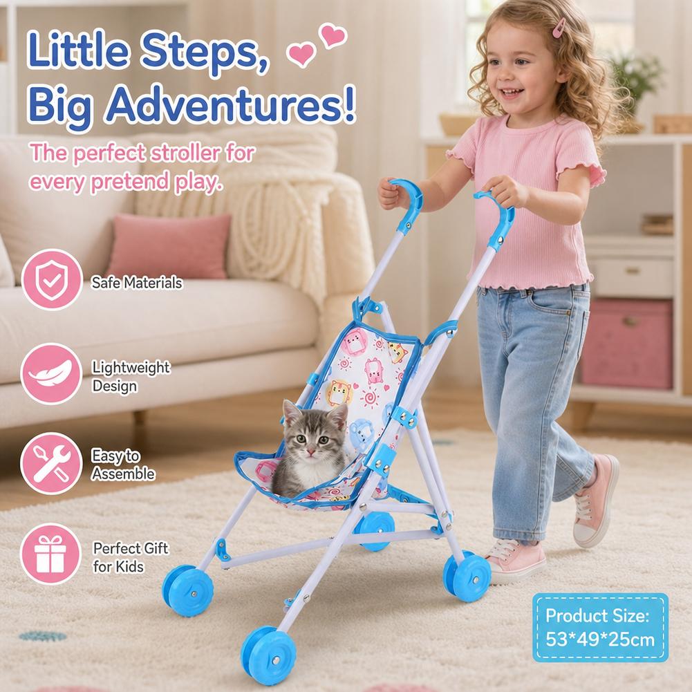 Doll Stroller Pink Baby Pram T - огляд і ціна Baby Nursery Trolley