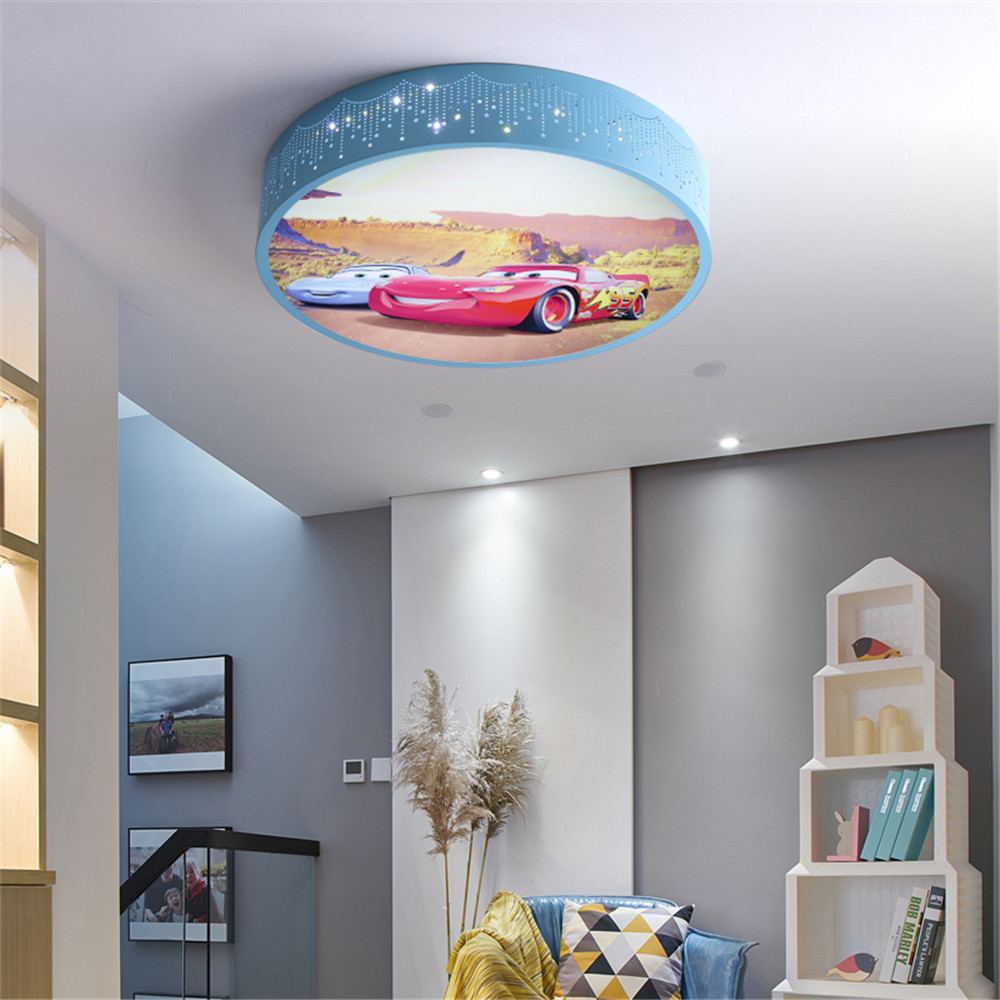Cartoon Car Round Led Ceiling  - огляд і ціна Baby Nursery Light Fixture