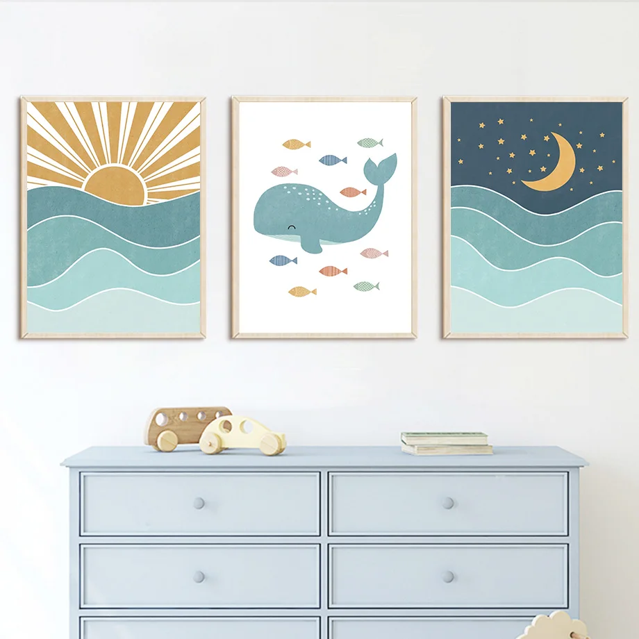 1pc frameless Fish Whale Seagu - огляд і ціна Baby Girl Nursery Quotes