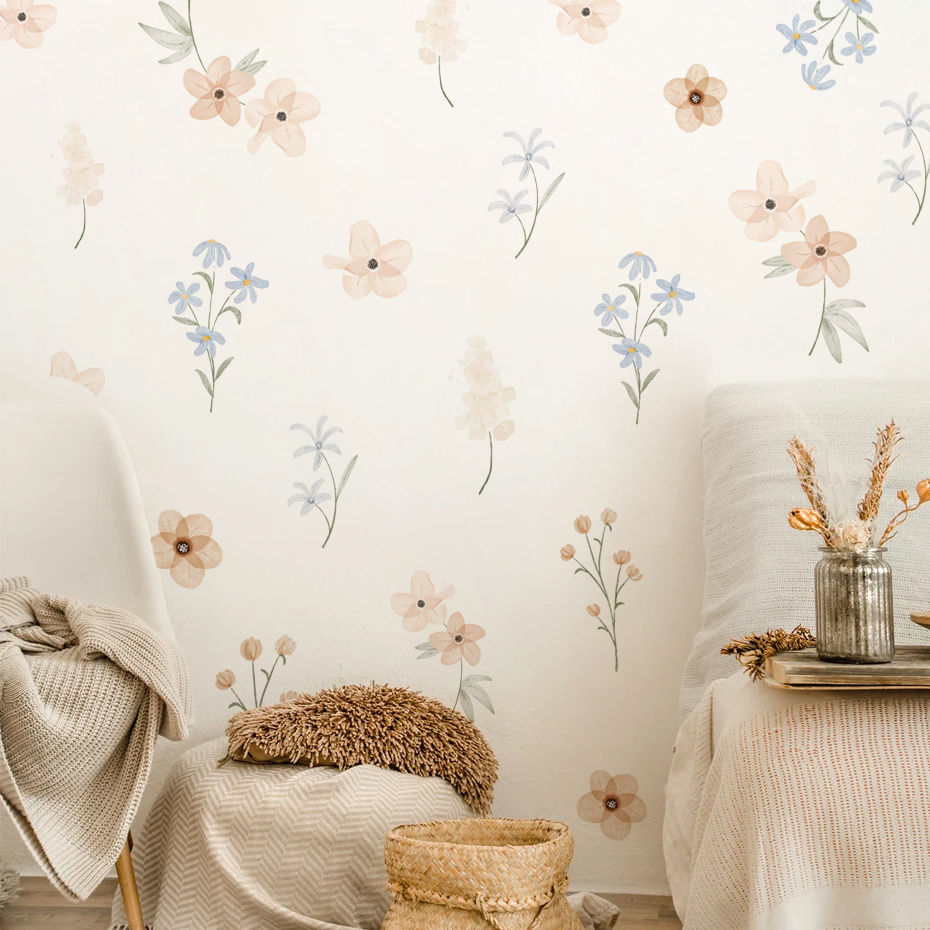 Watercolor Flowers Wall Sticke - огляд і ціна Baby Girl Nursery Quotes