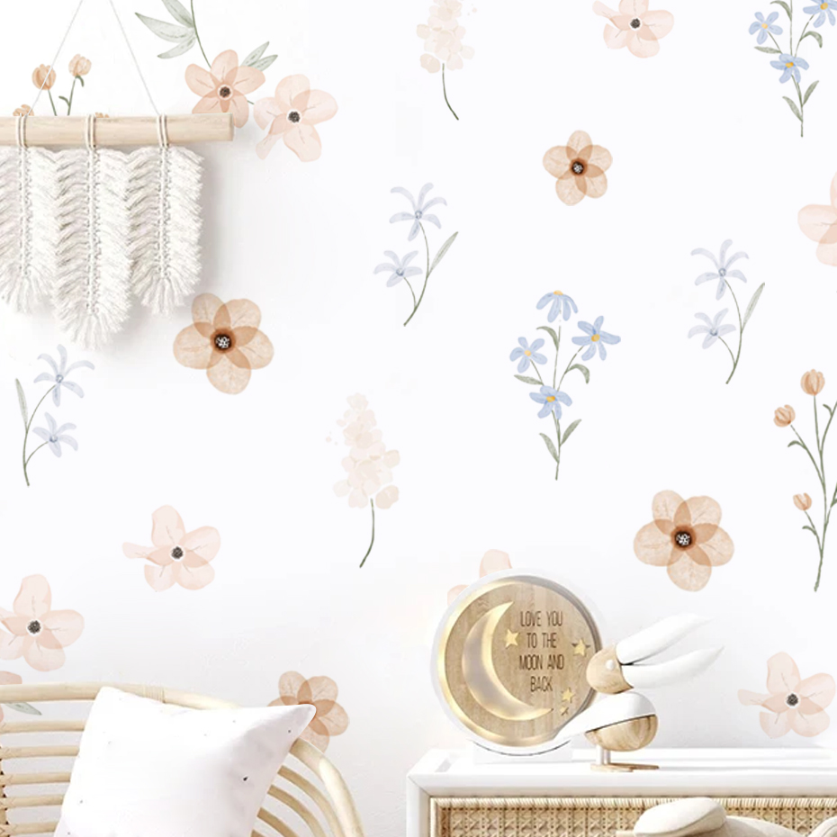 Watercolor Flowers Wall Sticke - огляд і ціна Baby Girl Nursery Quotes