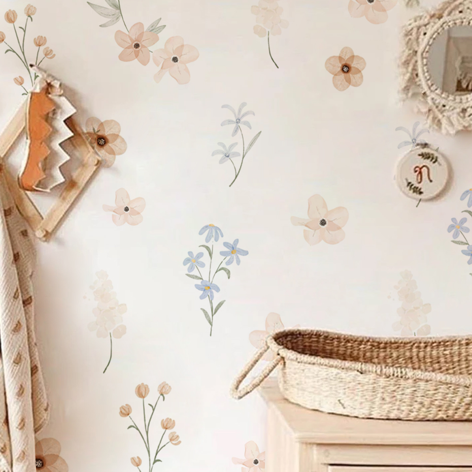 Watercolor Flowers Wall Sticke - огляд і ціна Baby Girl Nursery Quotes