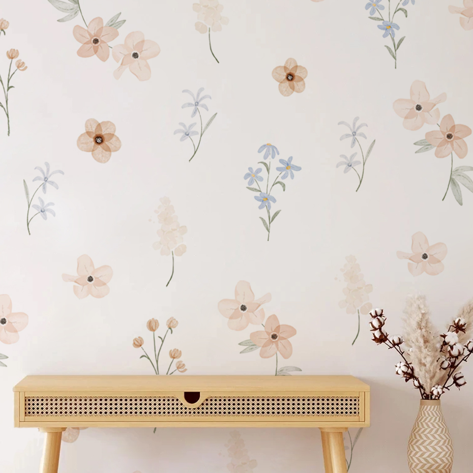 Watercolor Flowers Wall Sticke - огляд і ціна Baby Girl Nursery Quotes
