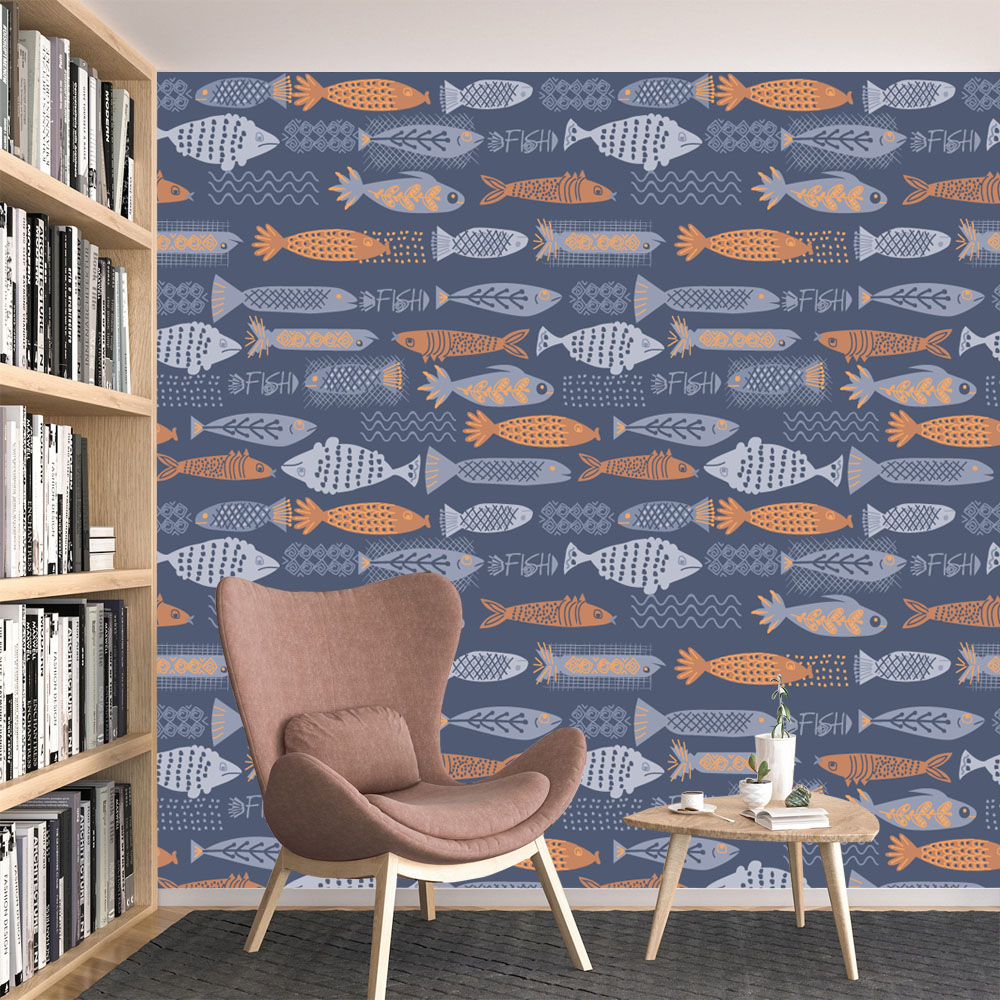 10+ Fish Design Waterproof Pee - огляд і ціна Baby Nursery Peel And Stick Wallpaper