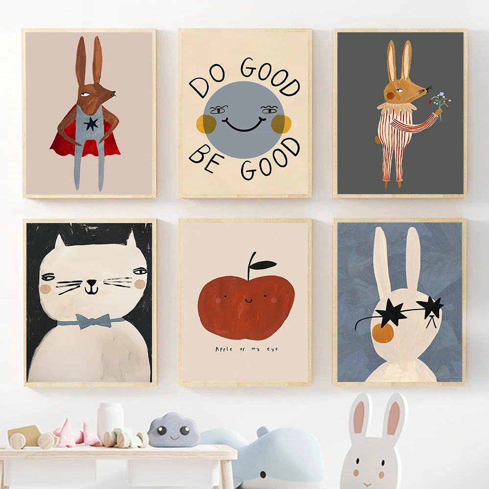 (No frame)Funny Cartoon Rabbit - огляд і ціна Baby Nursery Frames