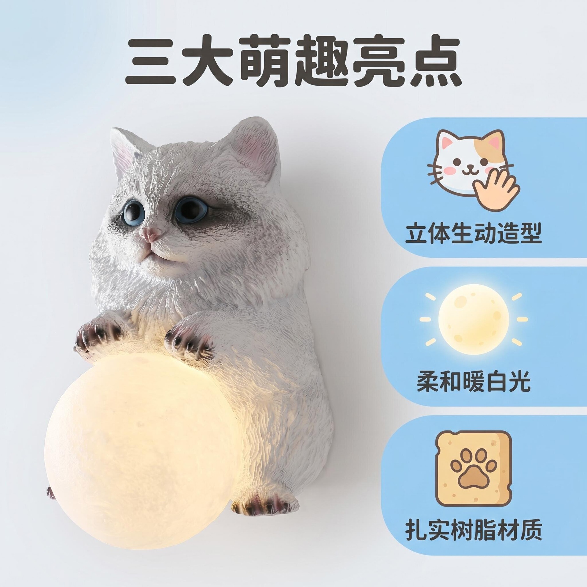 cat Moon Wall Lamp Children's  - огляд і ціна Baby Nursery Light Fixture
