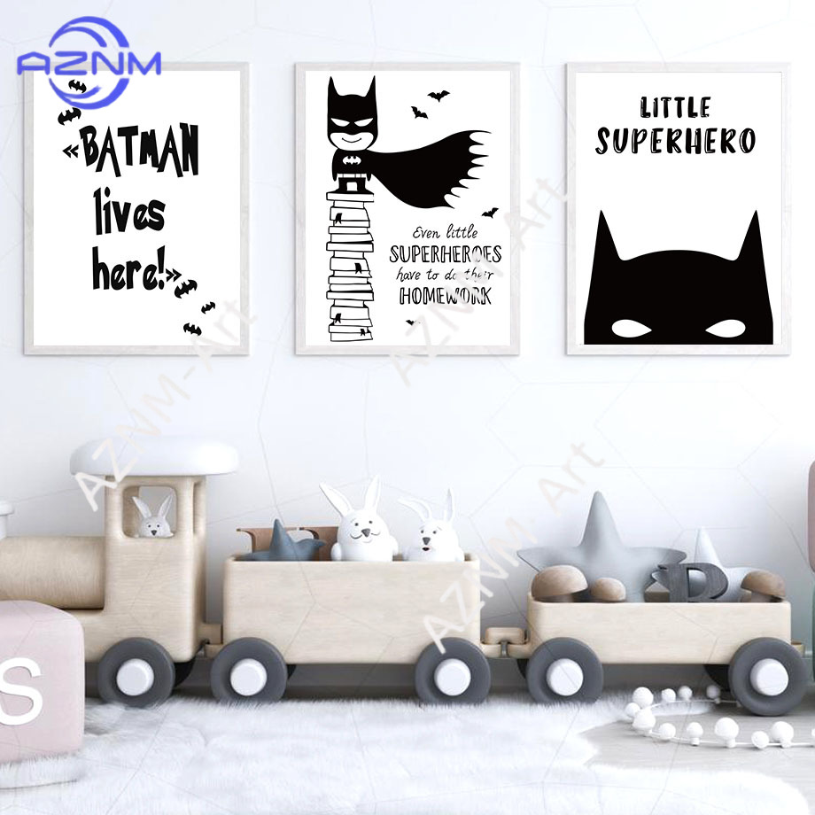 Wall Art Canvas Painting Bat C - огляд і ціна Baby Nursery Boy
