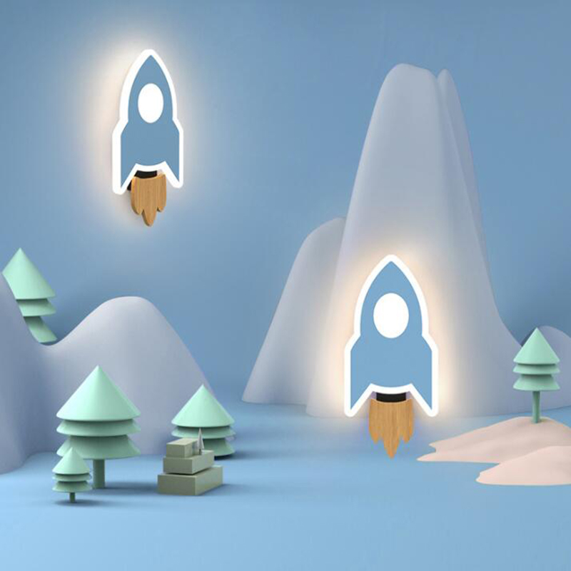 Cartoon LED Rocket Wall Lamp M - огляд і ціна Baby Nursery Wall Lights